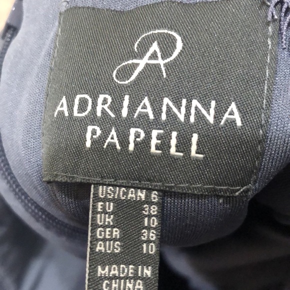 Adrianna Pappell Dress Size 6 Gray Floral Eyelash Lace - Picture 7 of 11